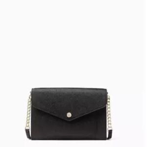 ♠️ KATE SPADE NEW YORK BLACK TINSEL FLAP CROSSBODY K9336 ♠️